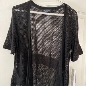 Perceptions Open Knit Cardigan Black